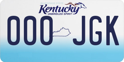 KY license plate 000JGK