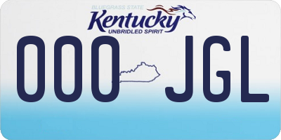 KY license plate 000JGL