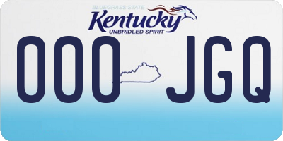 KY license plate 000JGQ