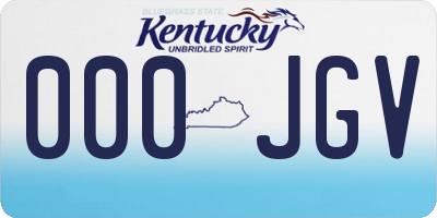 KY license plate 000JGV