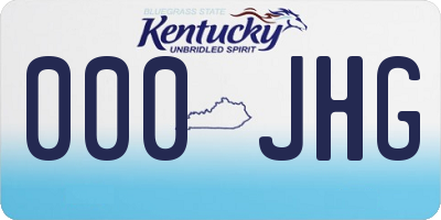KY license plate 000JHG