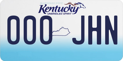 KY license plate 000JHN