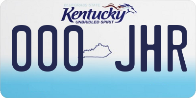 KY license plate 000JHR