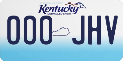 KY license plate 000JHV