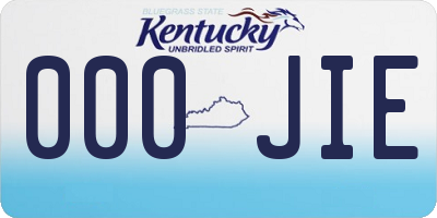 KY license plate 000JIE