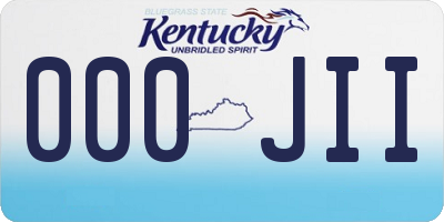 KY license plate 000JII