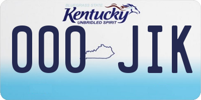 KY license plate 000JIK