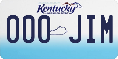 KY license plate 000JIM