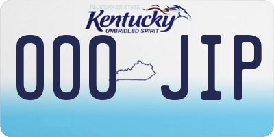 KY license plate 000JIP