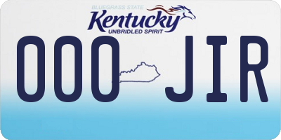 KY license plate 000JIR