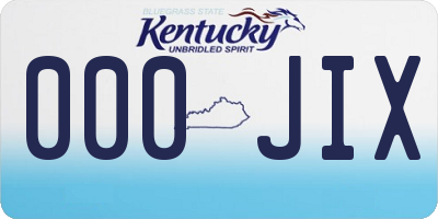 KY license plate 000JIX