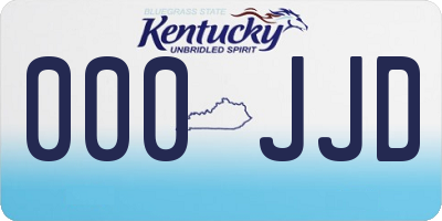 KY license plate 000JJD