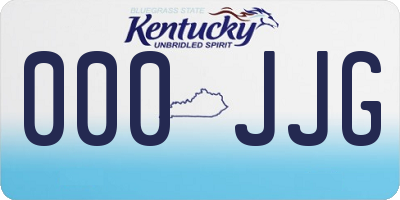 KY license plate 000JJG