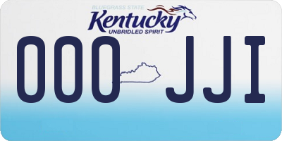 KY license plate 000JJI