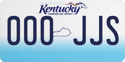 KY license plate 000JJS