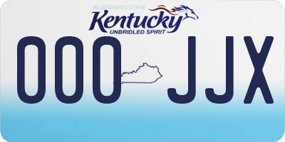 KY license plate 000JJX