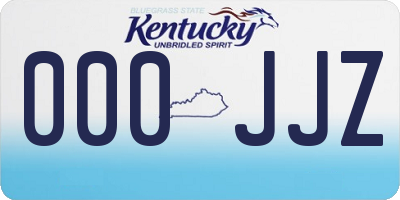 KY license plate 000JJZ
