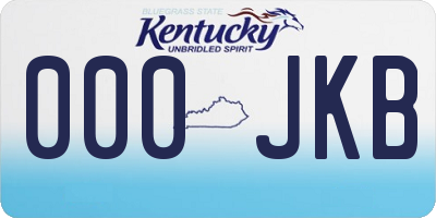 KY license plate 000JKB