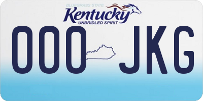 KY license plate 000JKG