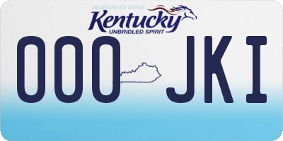 KY license plate 000JKI