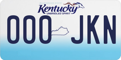 KY license plate 000JKN