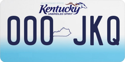 KY license plate 000JKQ