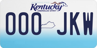 KY license plate 000JKW