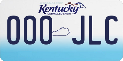KY license plate 000JLC
