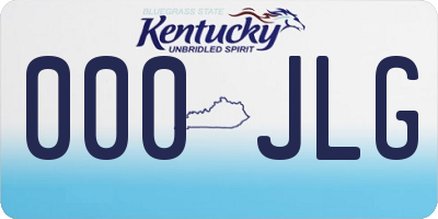 KY license plate 000JLG