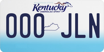 KY license plate 000JLN