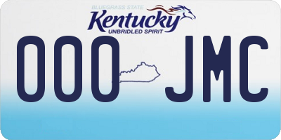 KY license plate 000JMC