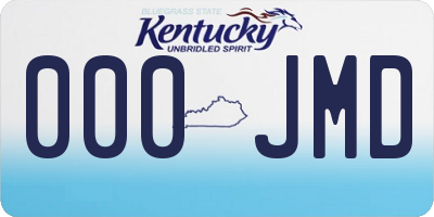 KY license plate 000JMD