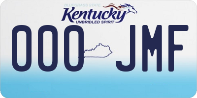 KY license plate 000JMF