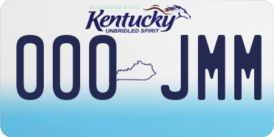 KY license plate 000JMM