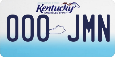 KY license plate 000JMN