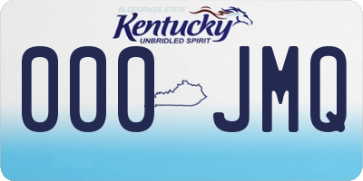 KY license plate 000JMQ