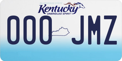 KY license plate 000JMZ