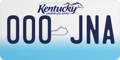 KY license plate 000JNA