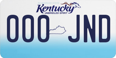 KY license plate 000JND