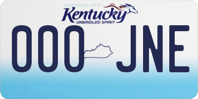 KY license plate 000JNE