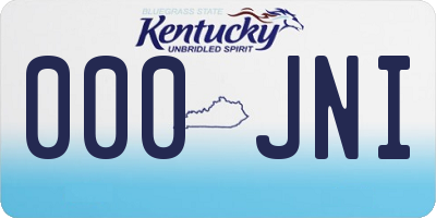 KY license plate 000JNI
