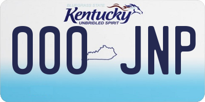 KY license plate 000JNP