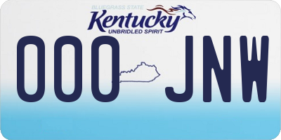 KY license plate 000JNW