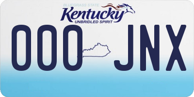 KY license plate 000JNX