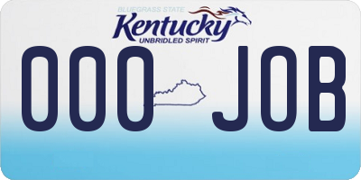 KY license plate 000JOB