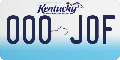 KY license plate 000JOF