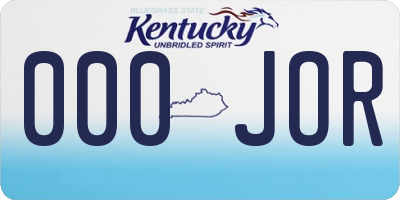 KY license plate 000JOR