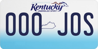 KY license plate 000JOS