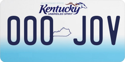 KY license plate 000JOV