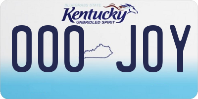 KY license plate 000JOY